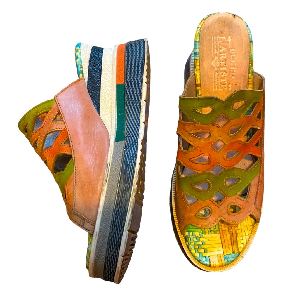 L’Artiste Colorful Wedge Sandals